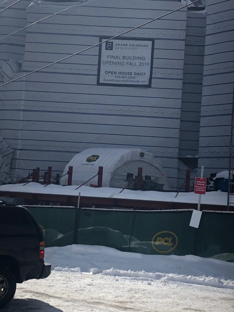 Njordair tent at the PCL construction site in Breckenridge