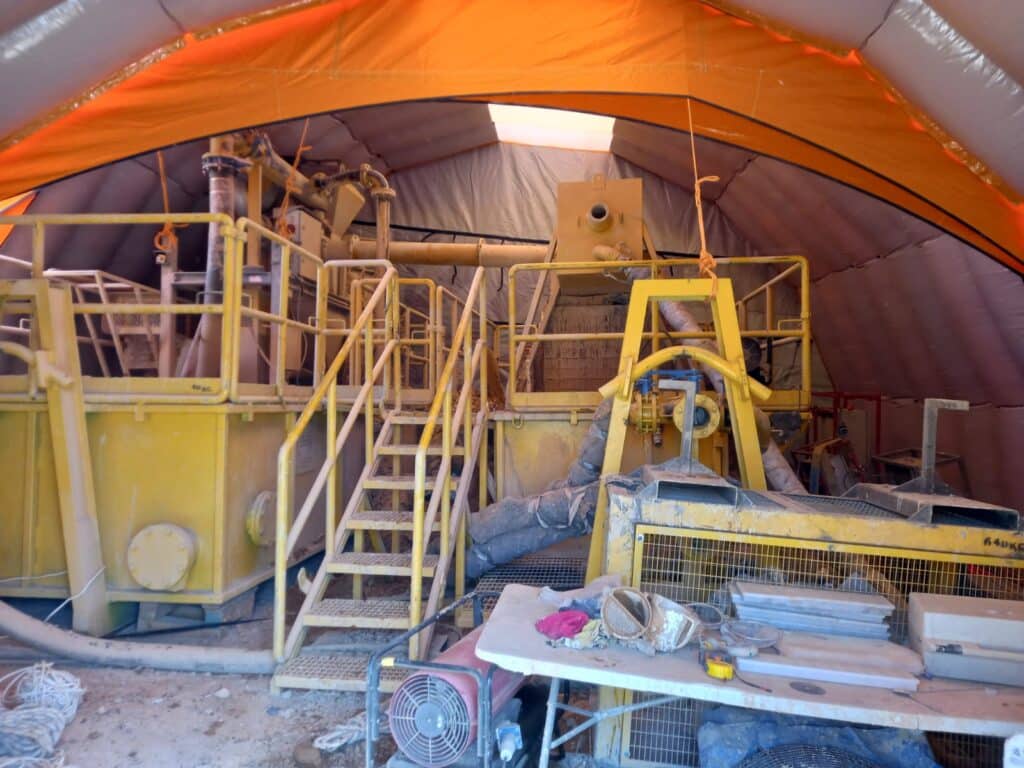 Drilling support equipment housed inside the Njordair enclosure