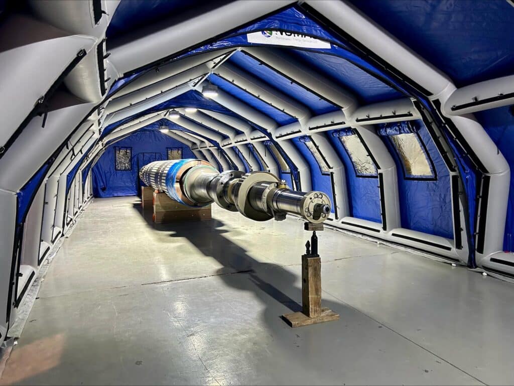 Turbine rotor housed in the clean, temperature-controlled Njordair enclosure